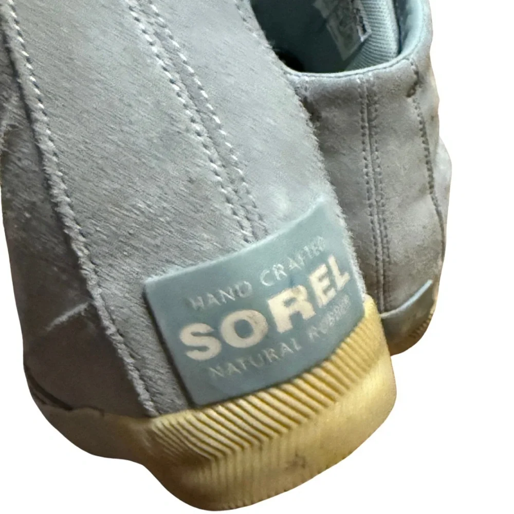 Sorel Women’s Suede High‎ Top Sneakers Light Blue Size 9.5 Casual Comfort Shoes